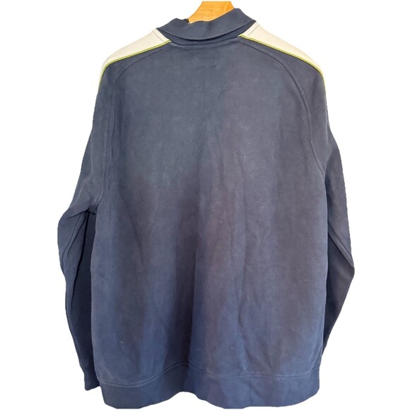 St Johns Bay Jacket Mens‎ Blue Full Zip Fleece Track Stripe Athletic Retro Large - Picture 5 of 6